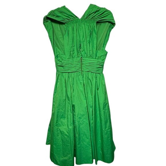 Anthropologie Tracy Reese Midi Dress Parted Emerald Dress with Pockets 8 - Picture 4 of 15